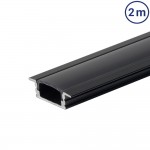 LED Profil Einbau Schwarz 2m SET mit schwarzer Abdeckung LED Profil Einbau Schwarz 2m SET mit schwarzer Abdeckung